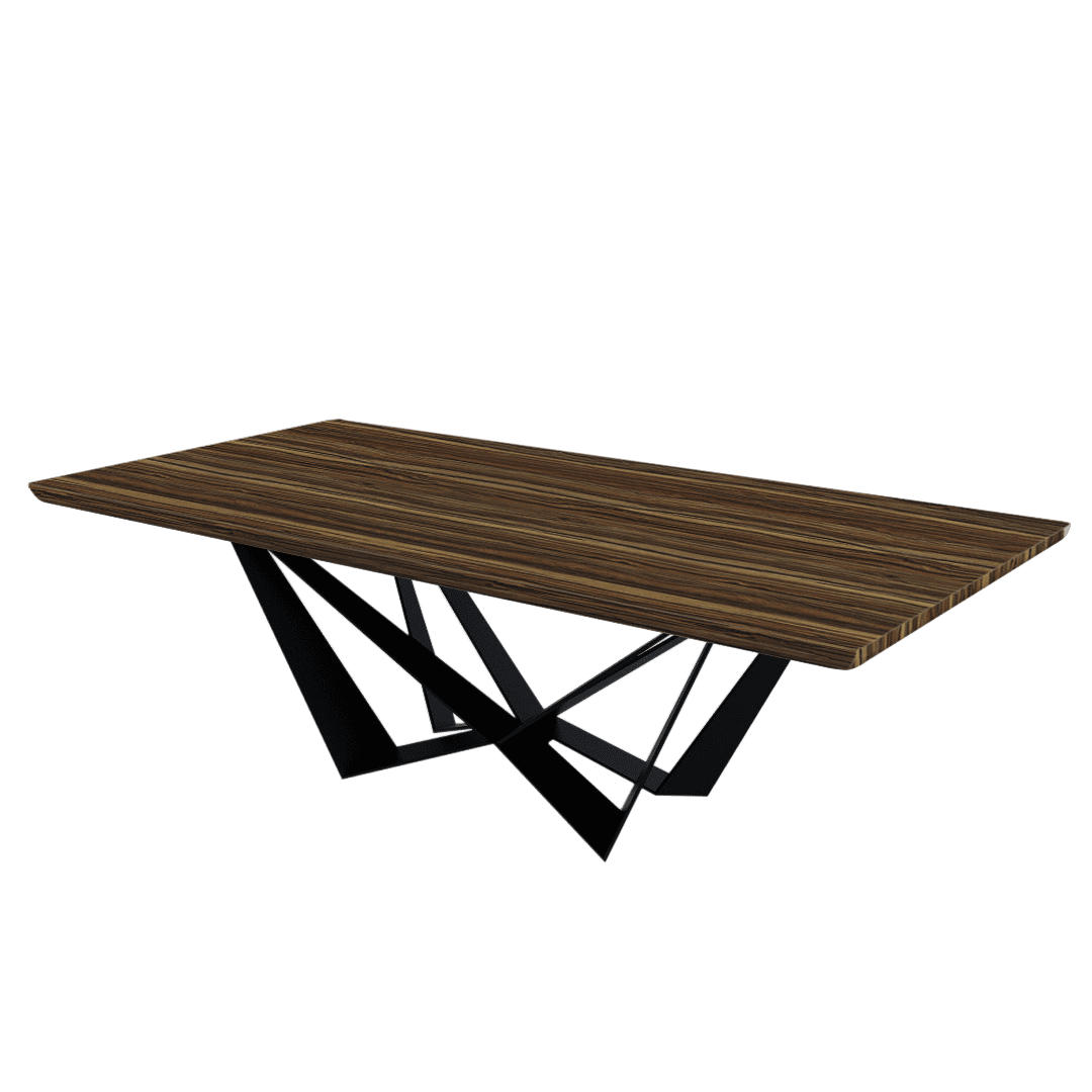Mix & Match Rectangular Marble Dining Table with Winola Black Metal Base (2.4m x 1.2m)