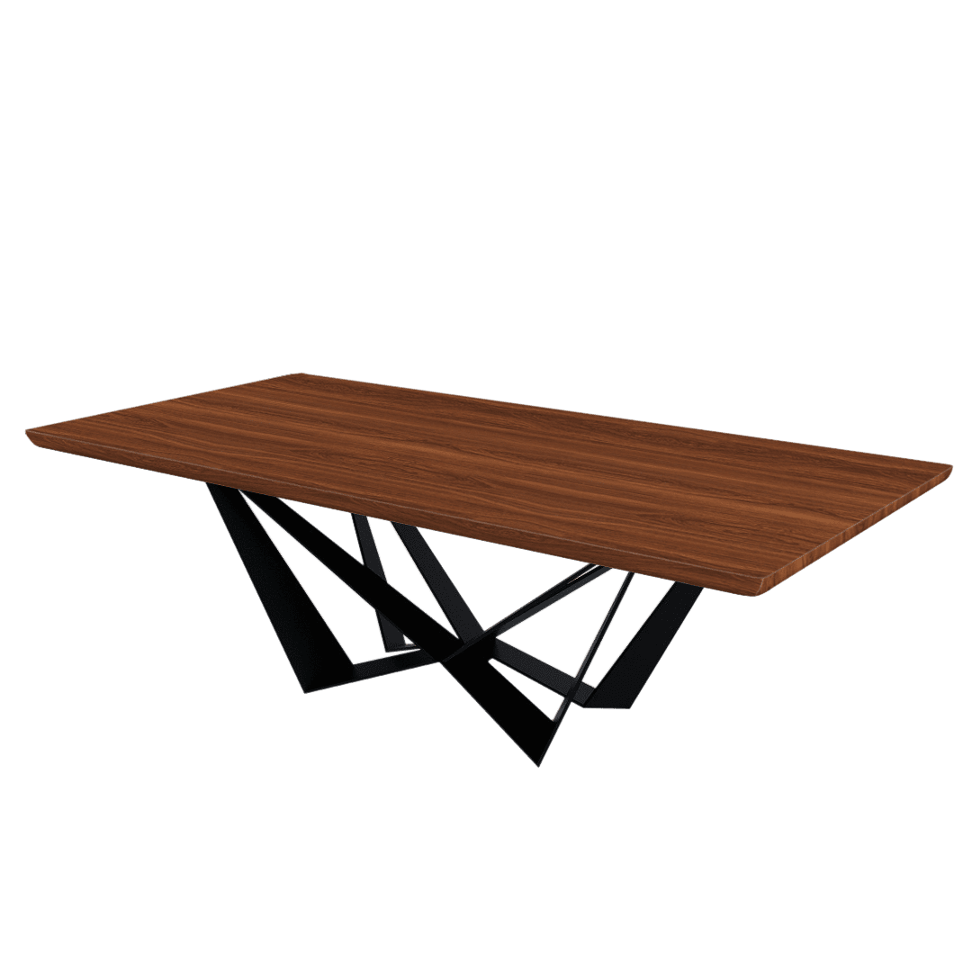 Mix & Match Rectangular Marble Dining Table with Winola Black Metal Base (2.4m x 1.2m)