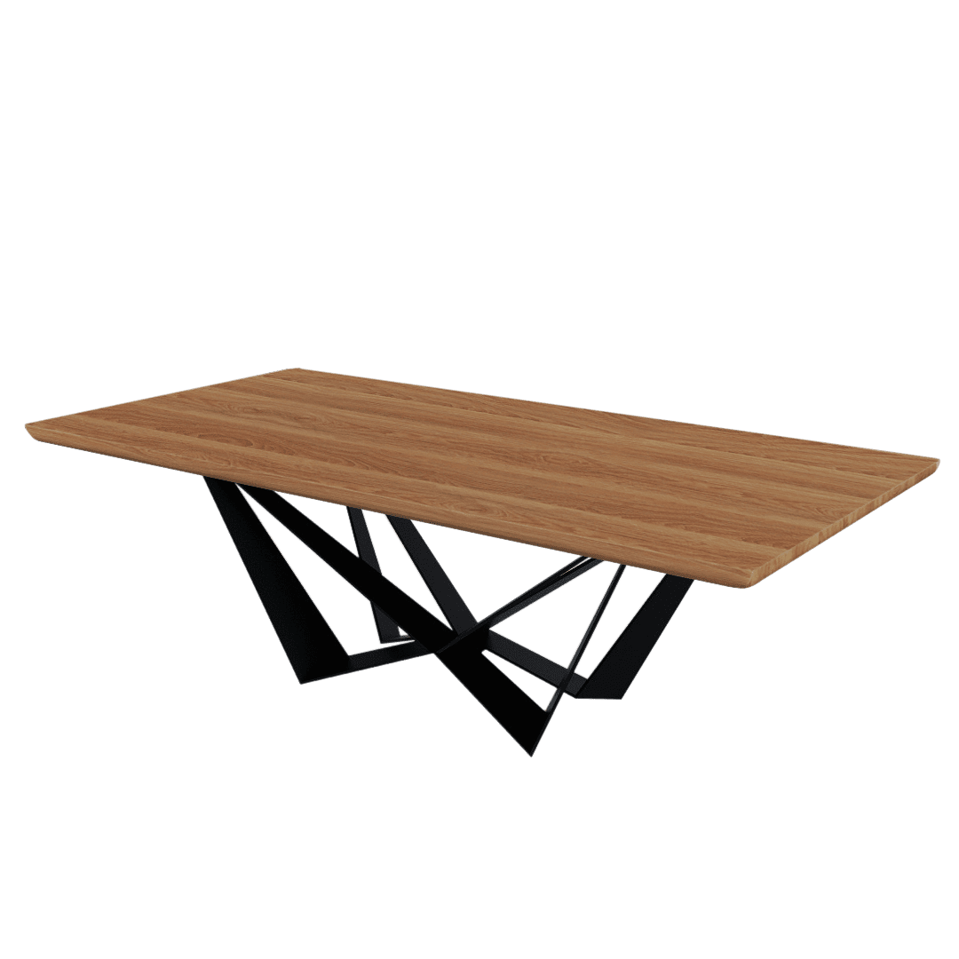 Mix & Match Rectangular Marble Dining Table with Winola Black Metal Base (2.4m x 1.2m)