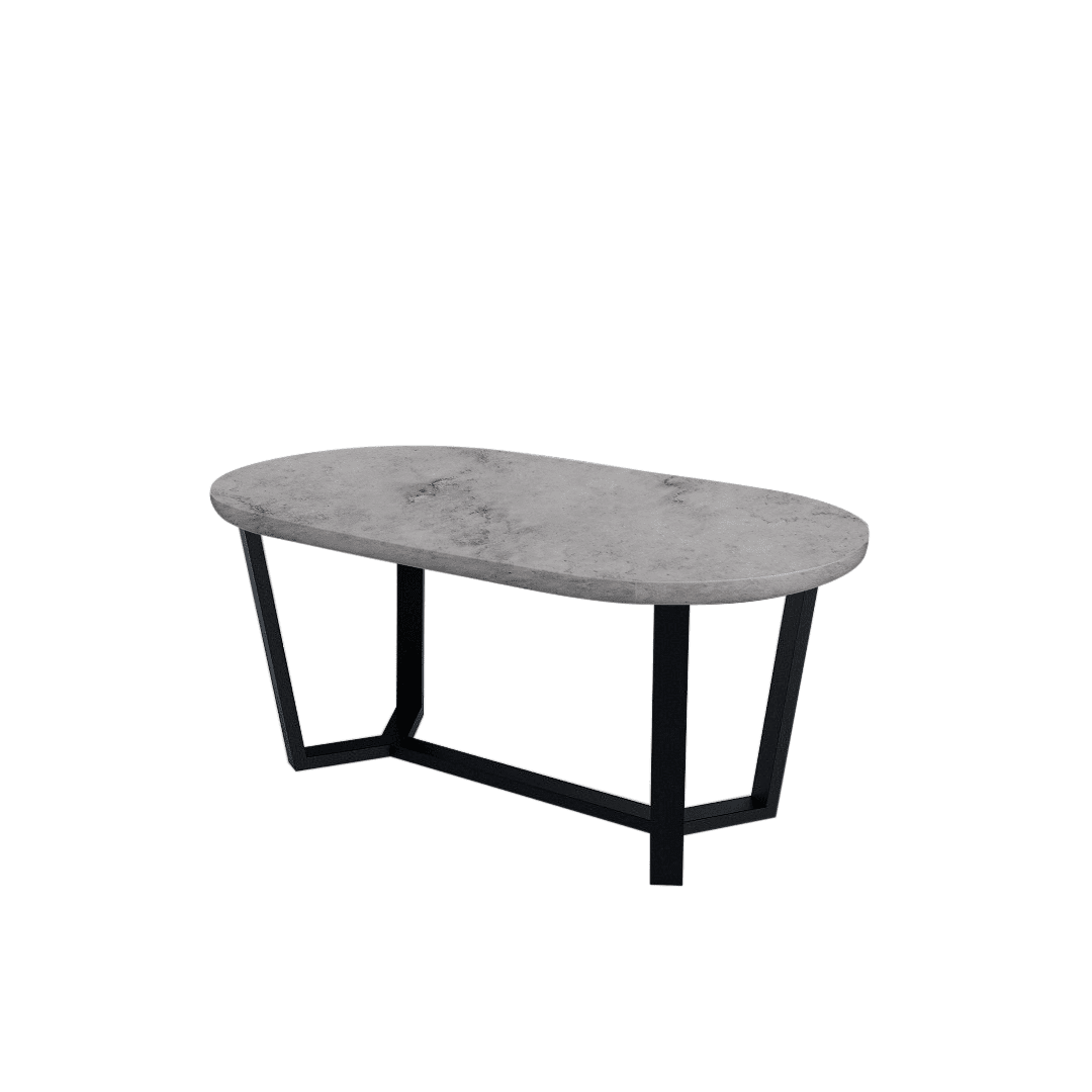 Mix & Match Rectangular Marble Dining Table with Shaun Black Metal Base (1.8m x 1.0m)