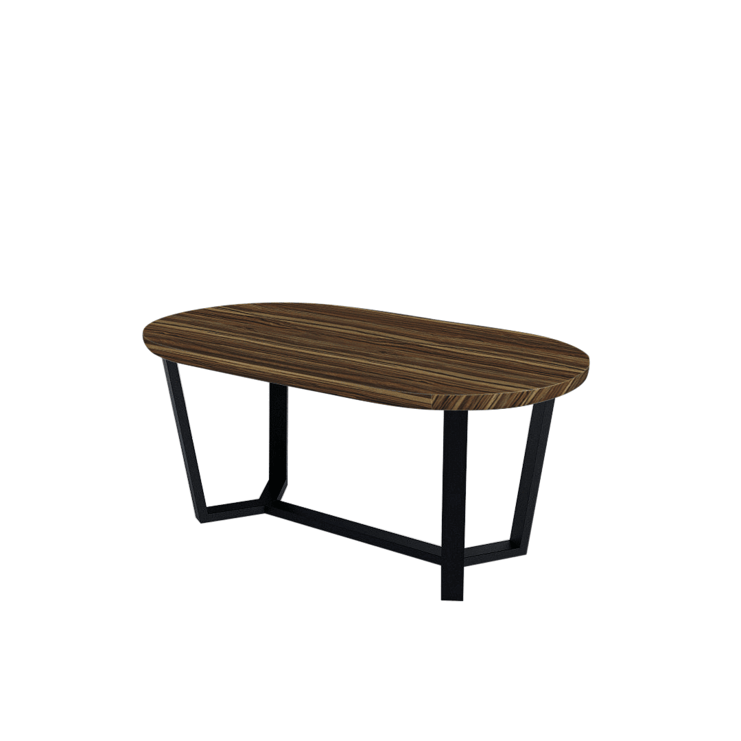 Mix & Match Rectangular Marble Dining Table with Shaun Black Metal Base (1.8m x 1.0m)