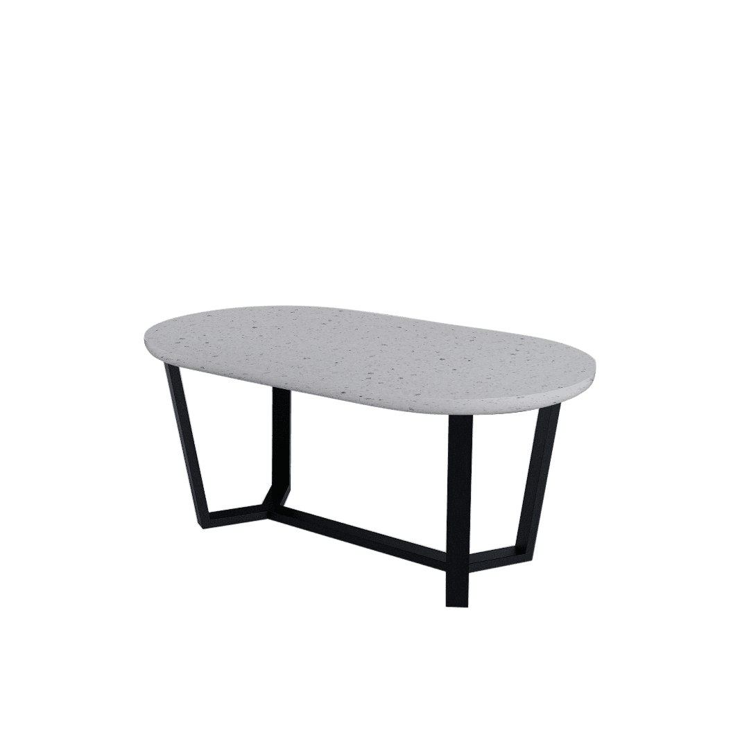 Mix & Match Rectangular Marble Dining Table with Shaun Black Metal Base (1.8m x 1.0m)
