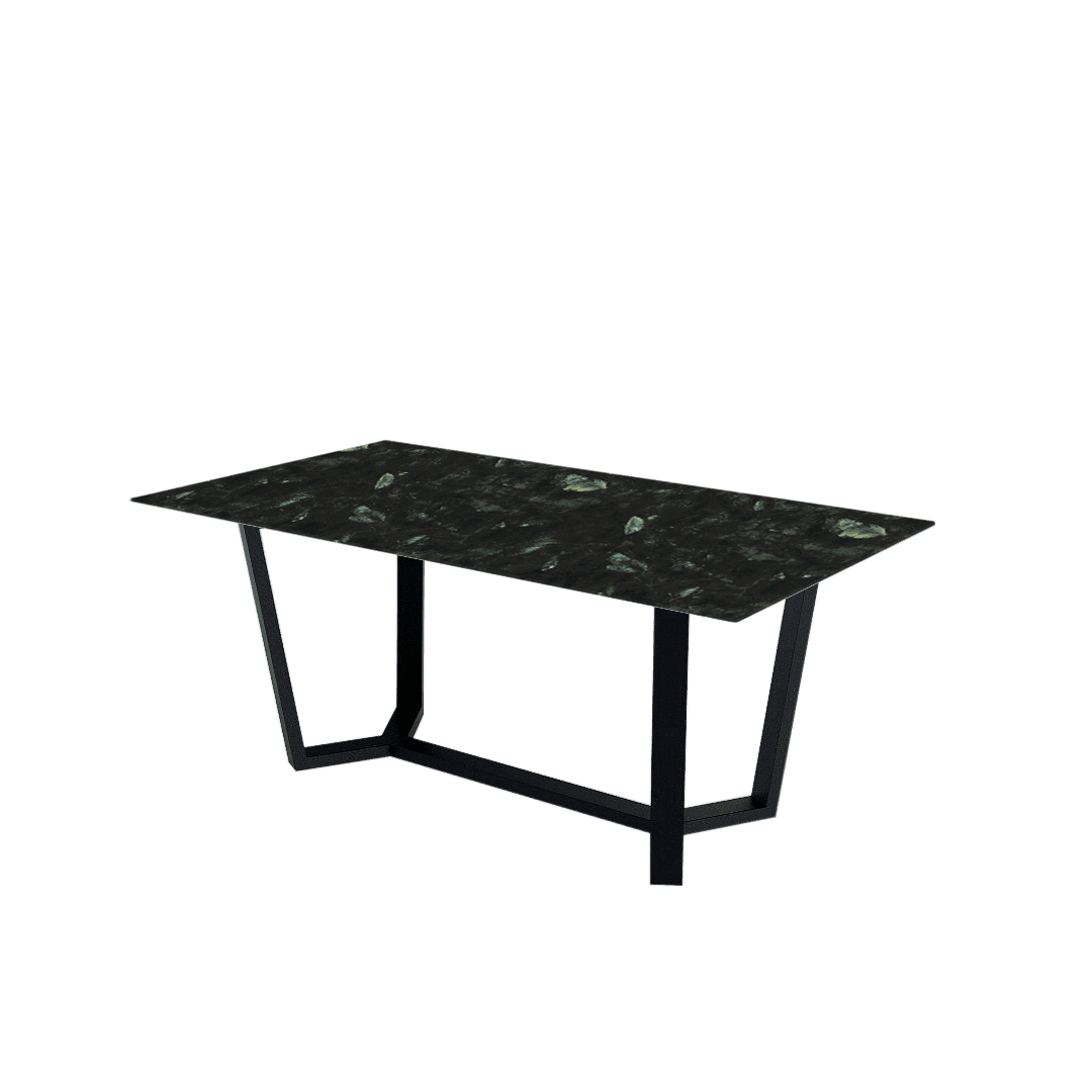 Mix & Match Rectangular Marble Dining Table with Harper Black Metal Base (1.8m x 1.0m)