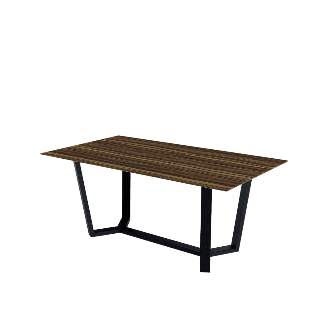 Mix & Match Rectangular Marble Dining Table with Harper Black Metal Base (1.8m x 1.0m)