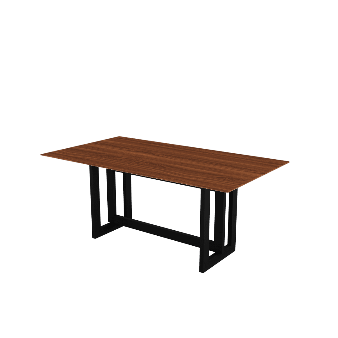 Minimalist Rectangular Marble Dining Table with Hector Black Metal Base (1.8m x 1.0m)