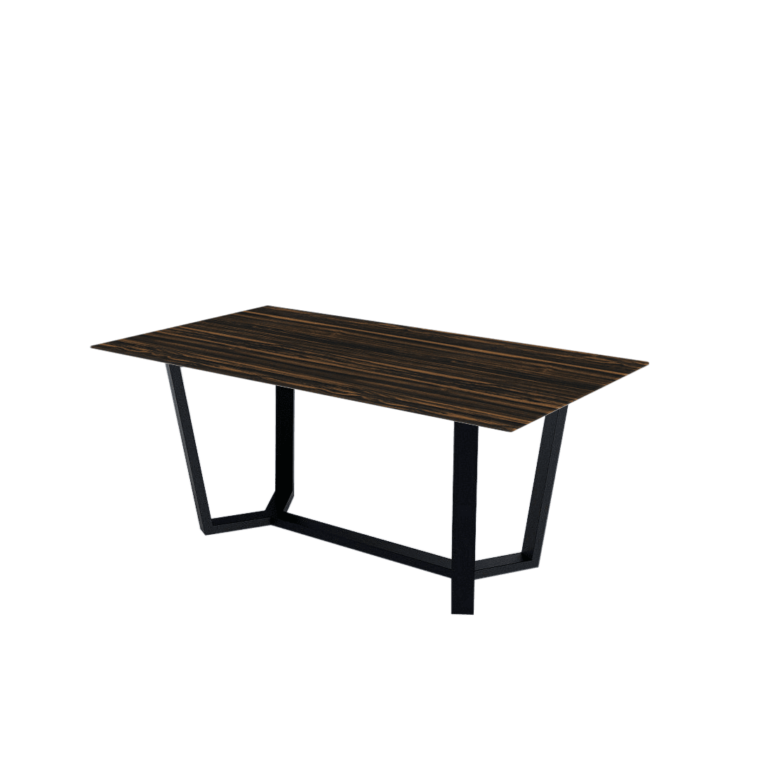 Mix & Match Rectangular Marble Dining Table with Harper Black Metal Base (1.8m x 1.0m)