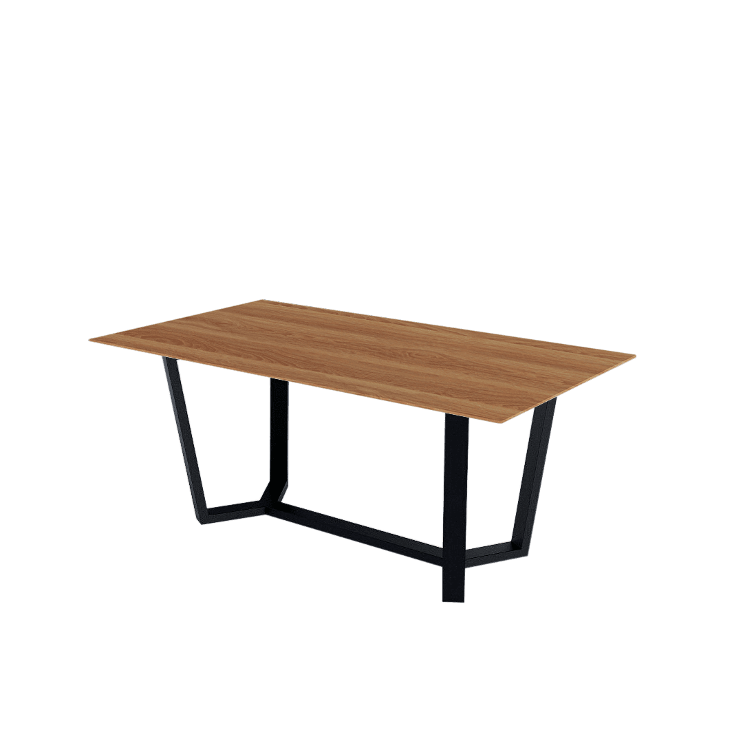 Mix & Match Rectangular Marble Dining Table with Harper Black Metal Base (1.8m x 1.0m)
