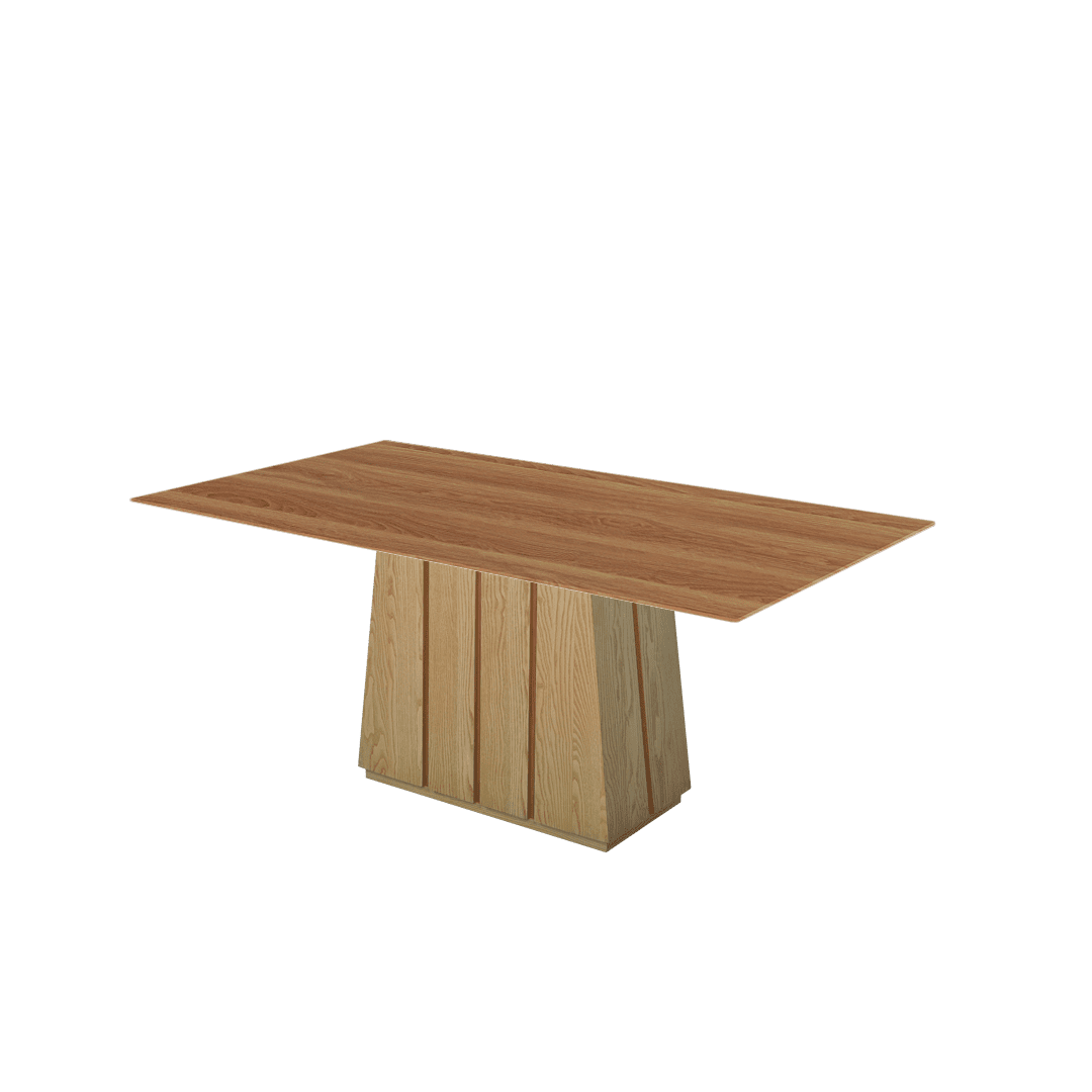 Mix & Match Rectangular Marble Dining Table with Cora Ash Wood Base (1.8m x 1.0m)