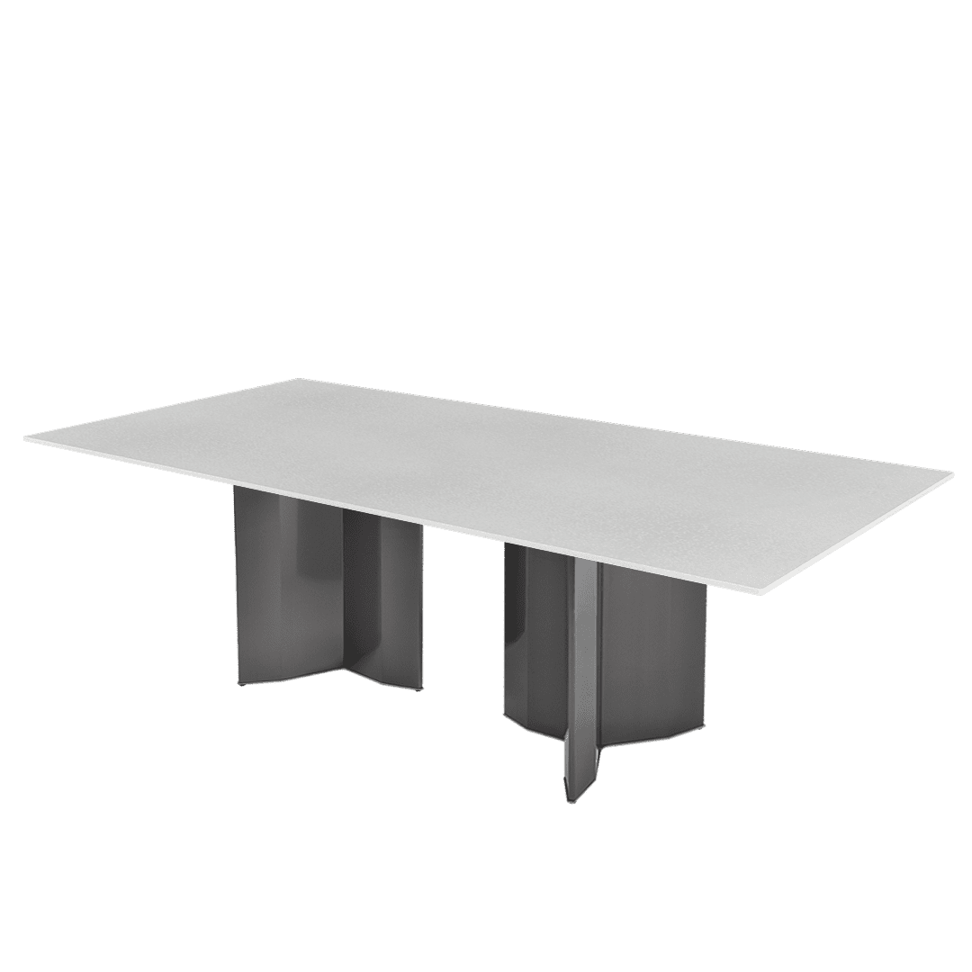 Modern & Versatile Rectangular Marble Dining Table with Yetta Black Titanium Hairline Finish Stainless Steel Base (2.4m x 1.2m)