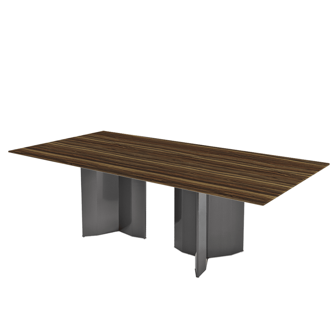 Modern & Versatile Rectangular Marble Dining Table with Yetta Black Titanium Hairline Finish Stainless Steel Base (2.4m x 1.2m)