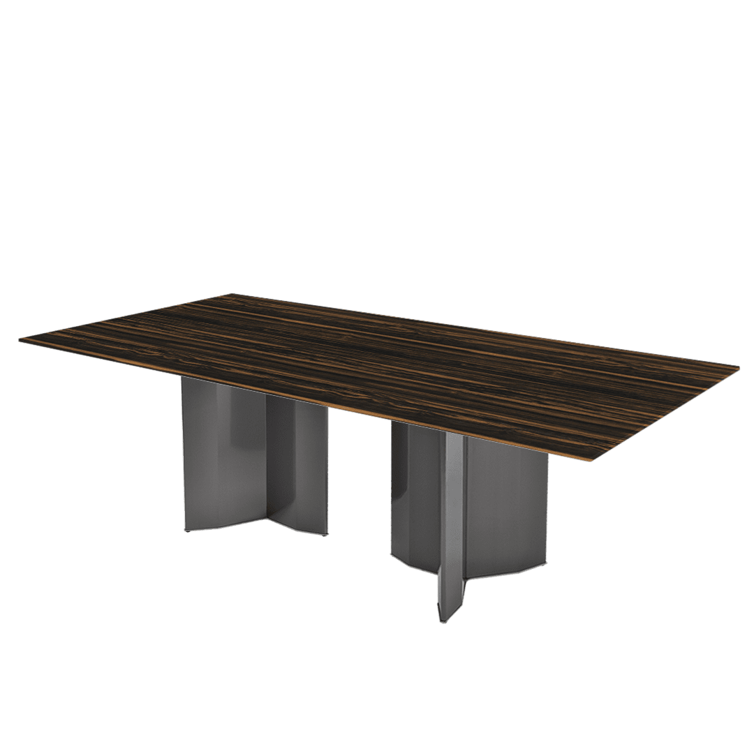 Modern & Versatile Rectangular Marble Dining Table with Yetta Black Titanium Hairline Finish Stainless Steel Base (2.4m x 1.2m)