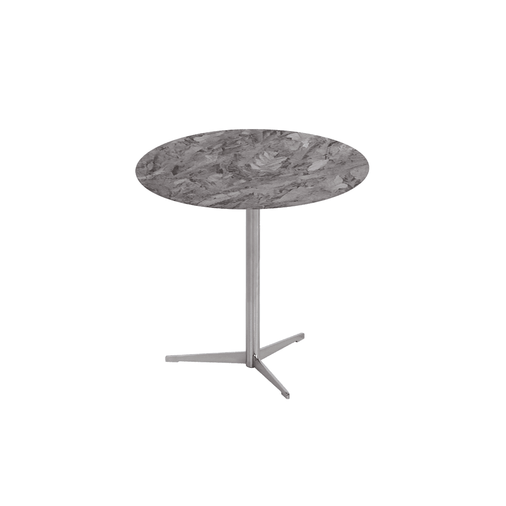 SILVIA Side Table - Mix & Match Marble Top with Silver Coloured Stainless Steel Base(500mm)