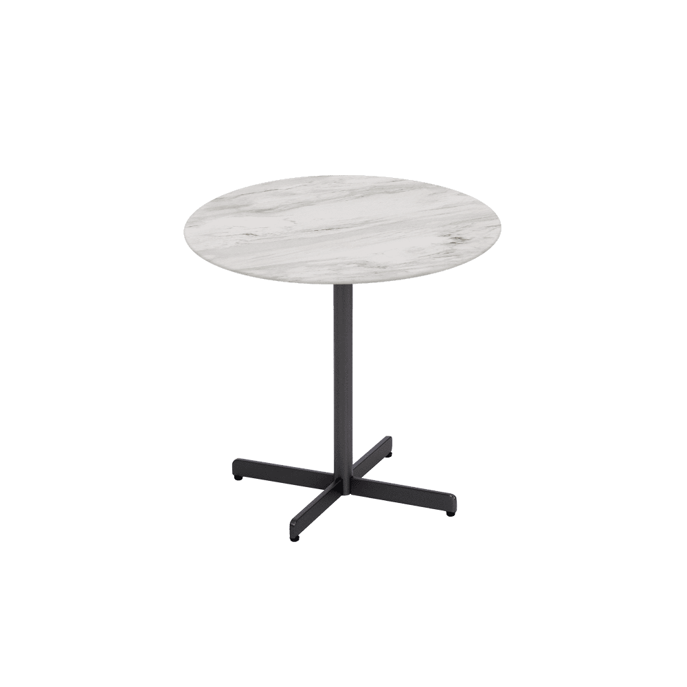 BAILEY Side Table - Mix & Match Marble Top with Black Coloured Steel Base(500mm)