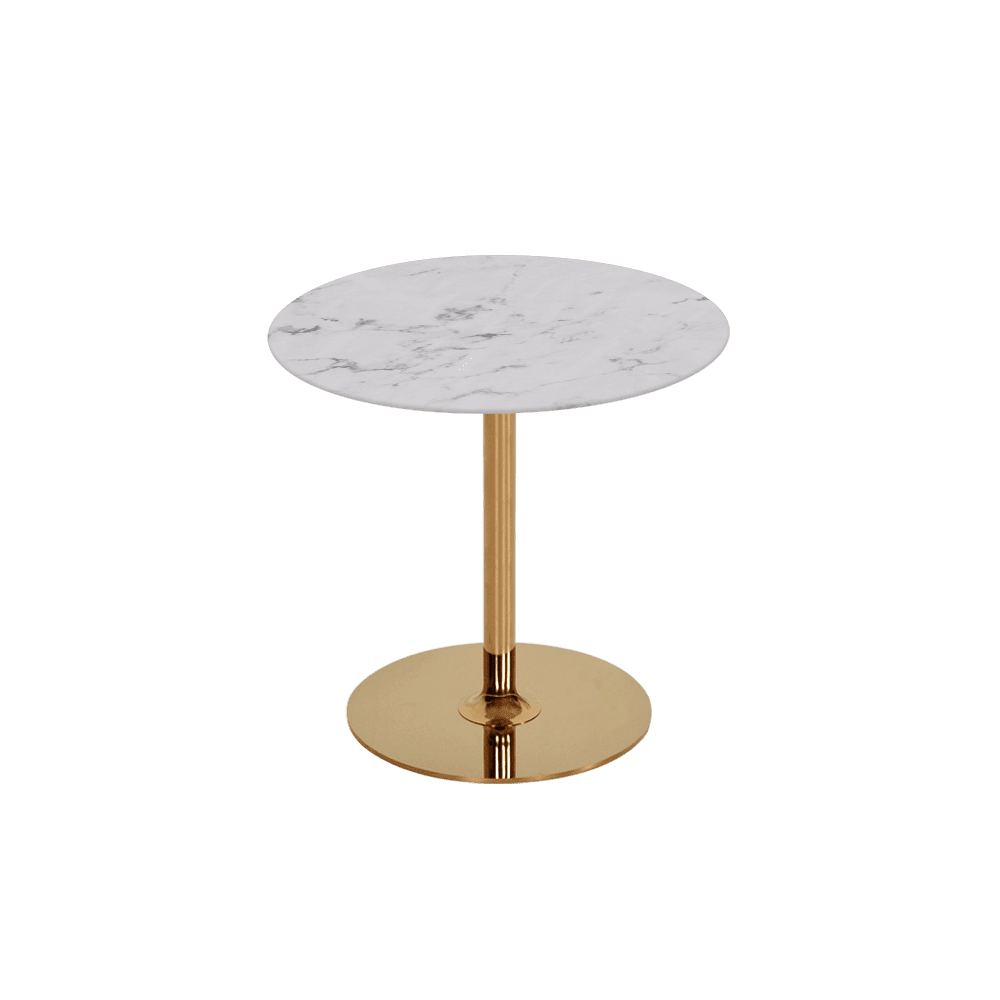 BELLA – Mix & Match Marble Side Table with Gold Coloured Stainless Steel Base (500mm)