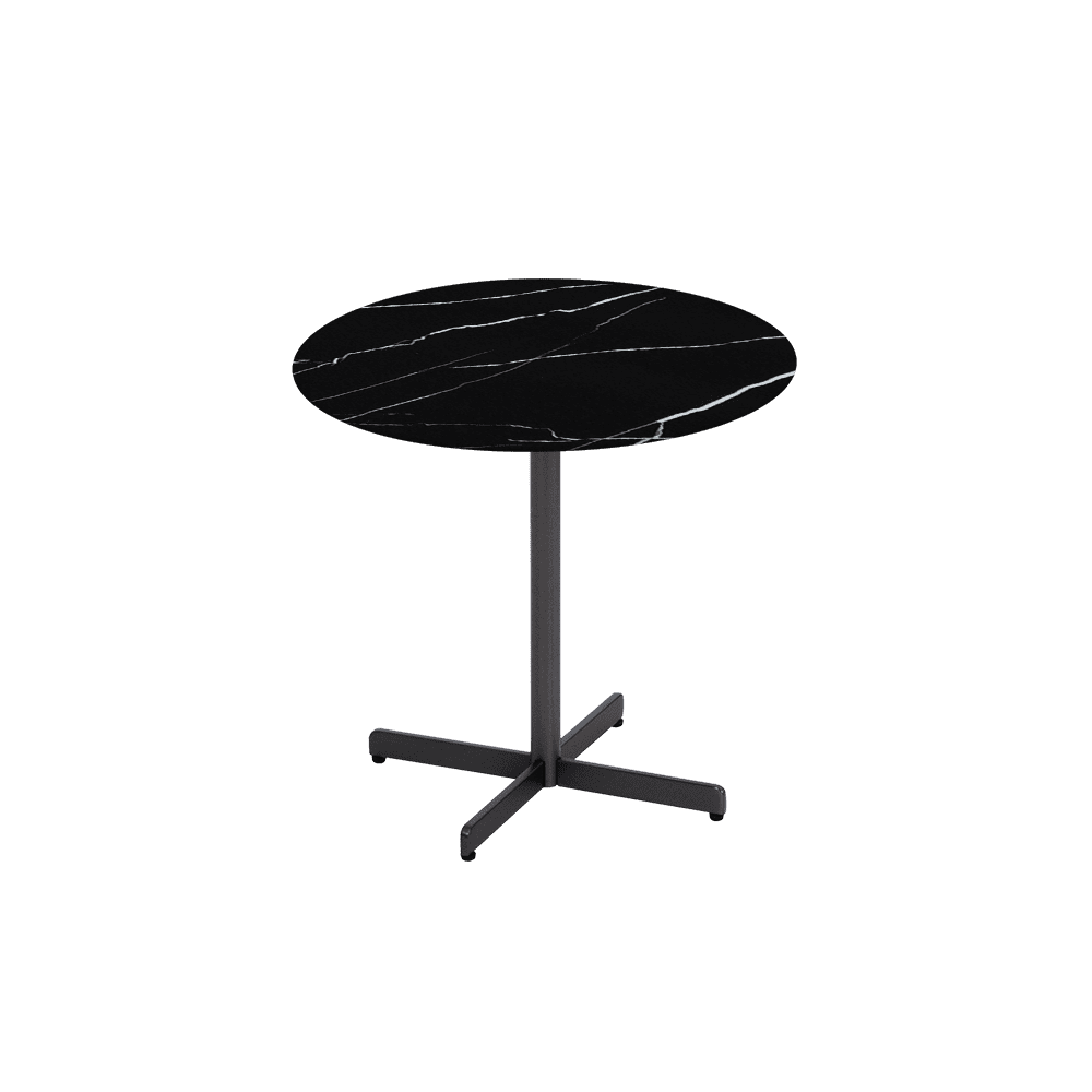 BAILEY Side Table - Mix & Match Marble Top with Black Coloured Steel Base(500mm)