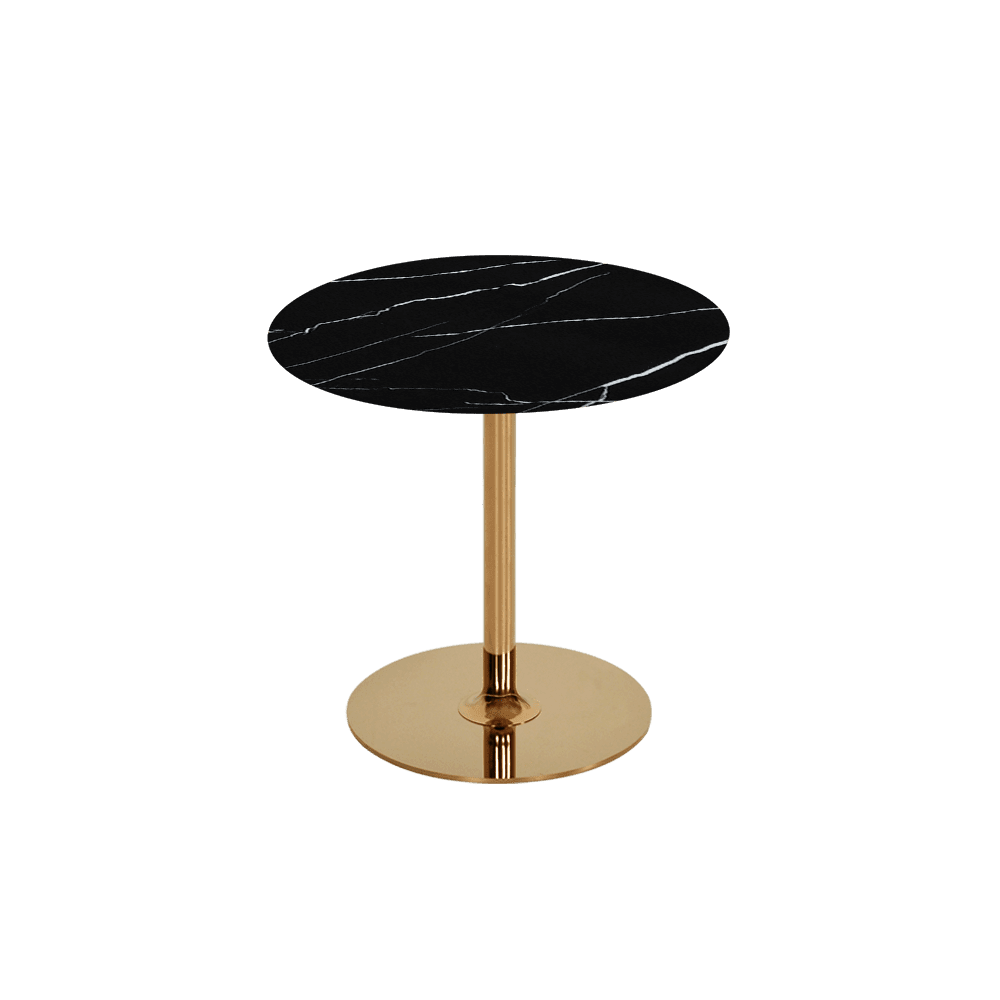 BELLA – Mix & Match Marble Side Table with Gold Coloured Stainless Steel Base (500mm)