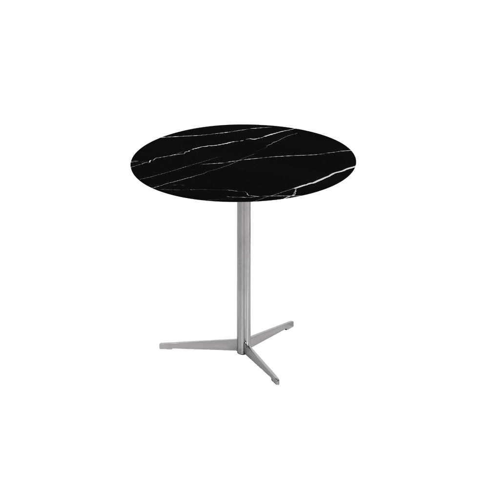SILVIA Side Table - Mix & Match Marble Top with Silver Coloured Stainless Steel Base(500mm)