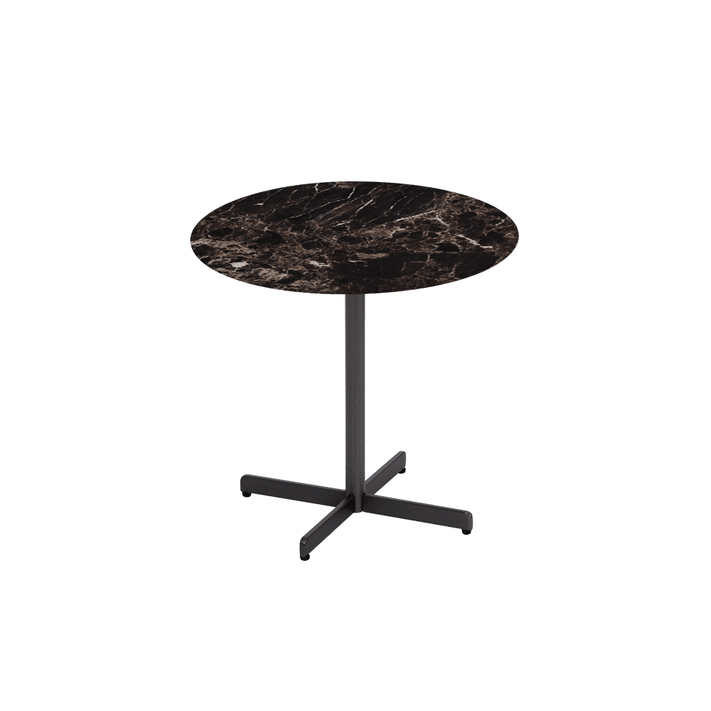 BAILEY Side Table - Mix & Match Marble Top with Black Coloured Steel Base(500mm)