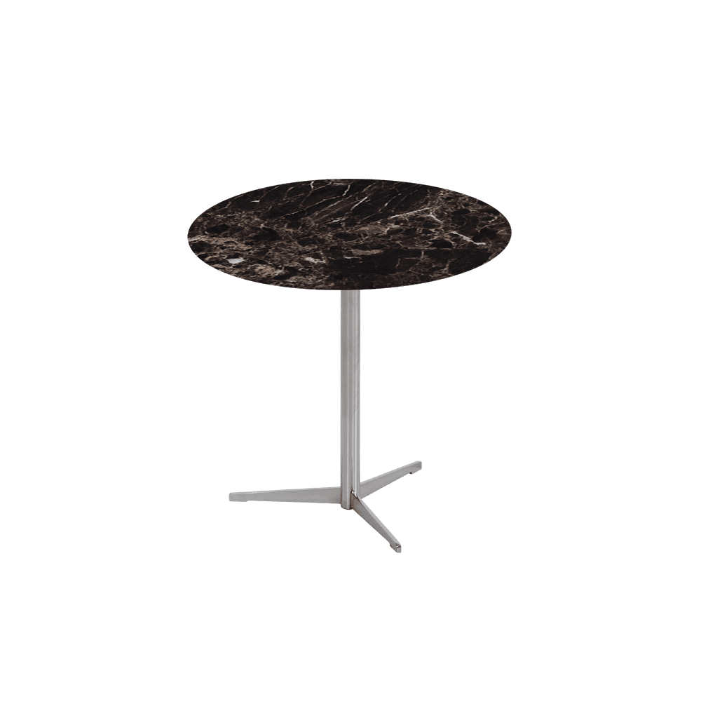 SILVIA Side Table - Mix & Match Marble Top with Silver Coloured Stainless Steel Base(500mm)