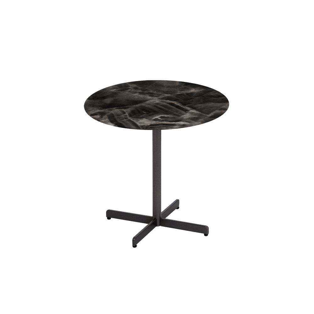BAILEY Side Table - Mix & Match Marble Top with Black Coloured Steel Base(500mm)