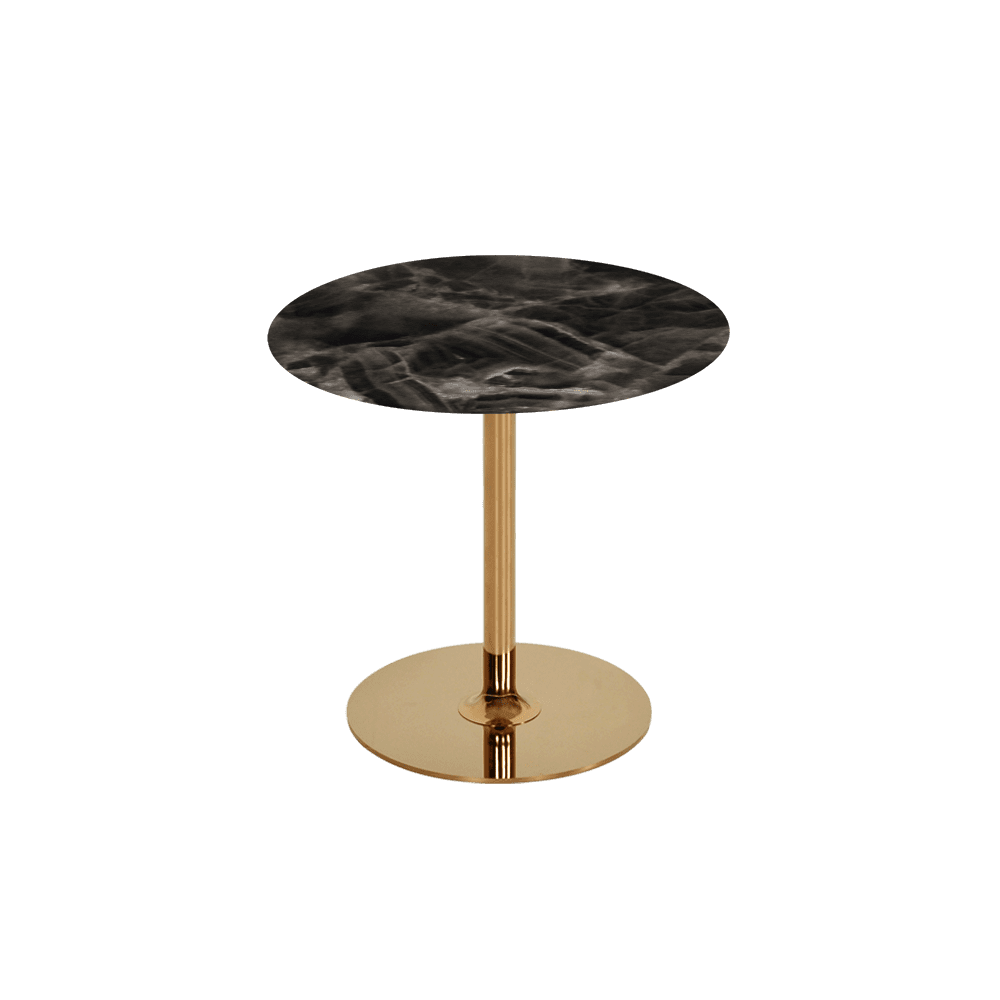 BELLA – Mix & Match Marble Side Table with Gold Coloured Stainless Steel Base (500mm)