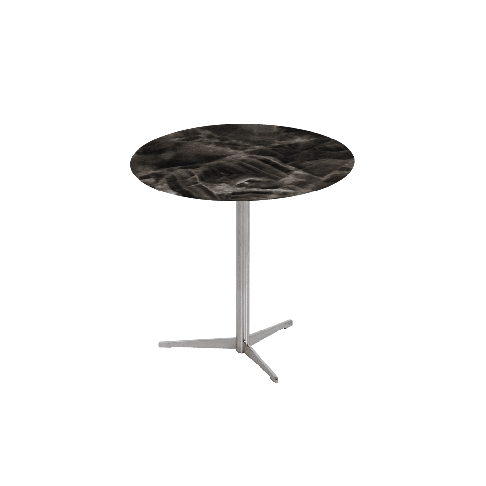 SILVIA Side Table - Mix & Match Marble Top with Silver Coloured Stainless Steel Base(500mm)