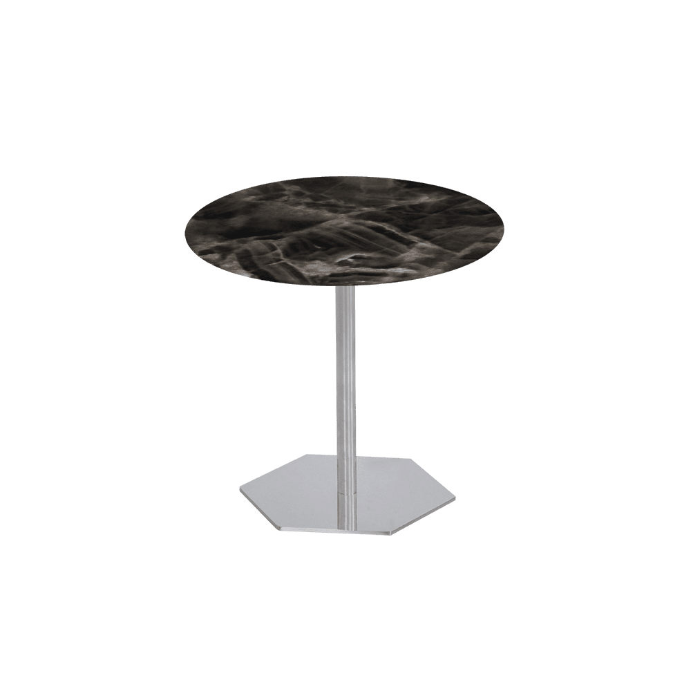 SILVIA Side Table - Mix & Match Marble Top with Silver Coloured Stainless Steel Base(500mm)