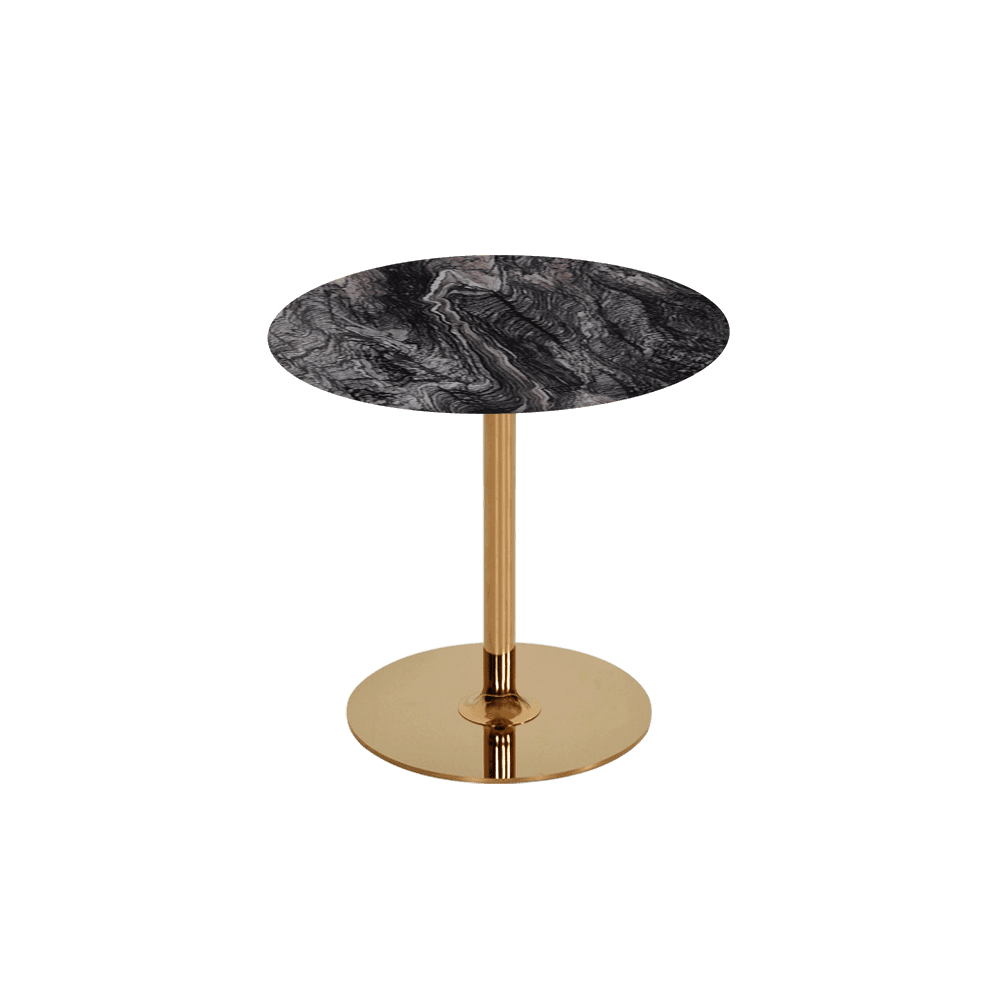 BELLA – Mix & Match Marble Side Table with Gold Coloured Stainless Steel Base (500mm)