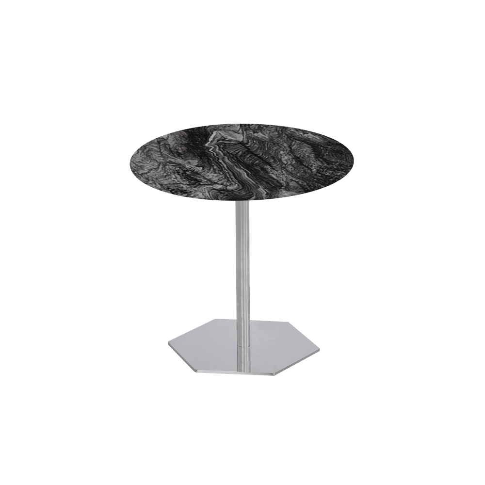 SILVIA Side Table - Mix & Match Marble Top with Silver Coloured Stainless Steel Base(500mm)