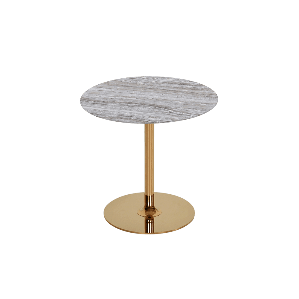 BELLA – Mix & Match Marble Side Table with Gold Coloured Stainless Steel Base (500mm)