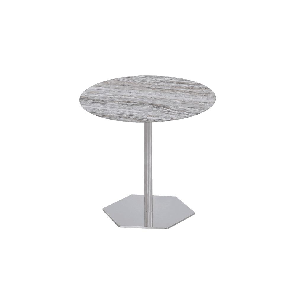 SILVIA Side Table - Mix & Match Marble Top with Silver Coloured Stainless Steel Base(500mm)