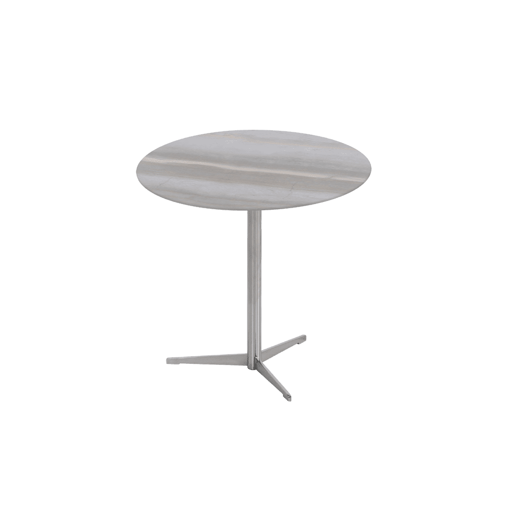 SILVIA Side Table - Mix & Match Marble Top with Silver Coloured Stainless Steel Base(500mm)