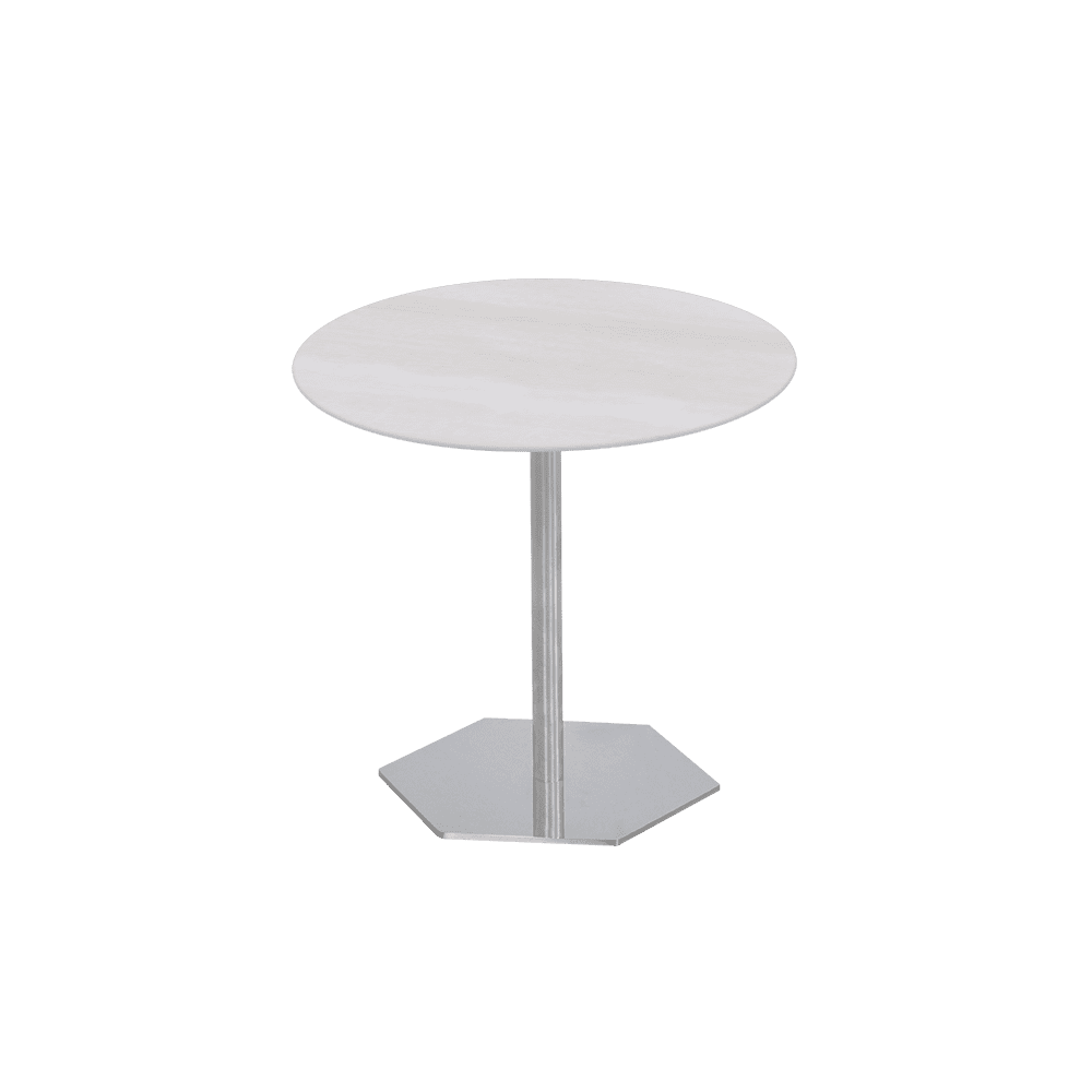 SILVIA Side Table - Mix & Match Marble Top with Silver Coloured Stainless Steel Base(500mm)