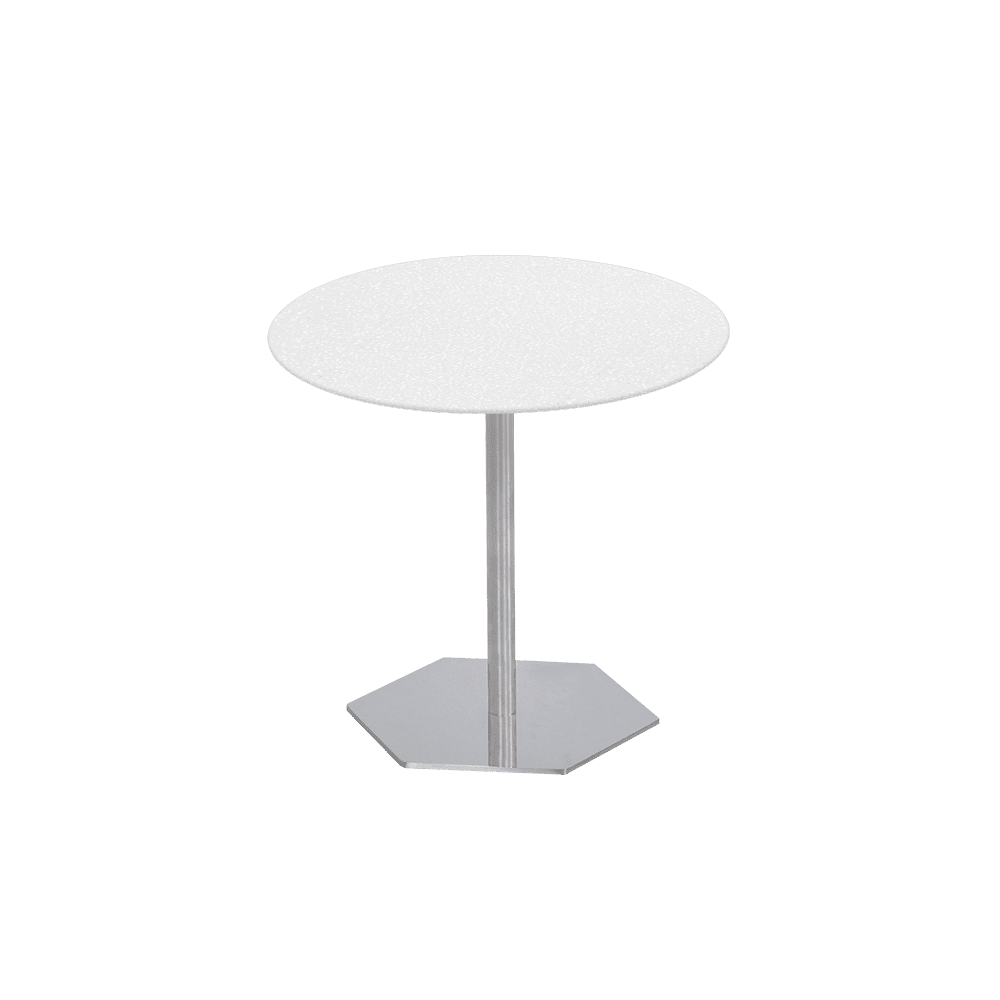 SILVIA Side Table - Mix & Match Marble Top with Silver Coloured Stainless Steel Base(500mm)