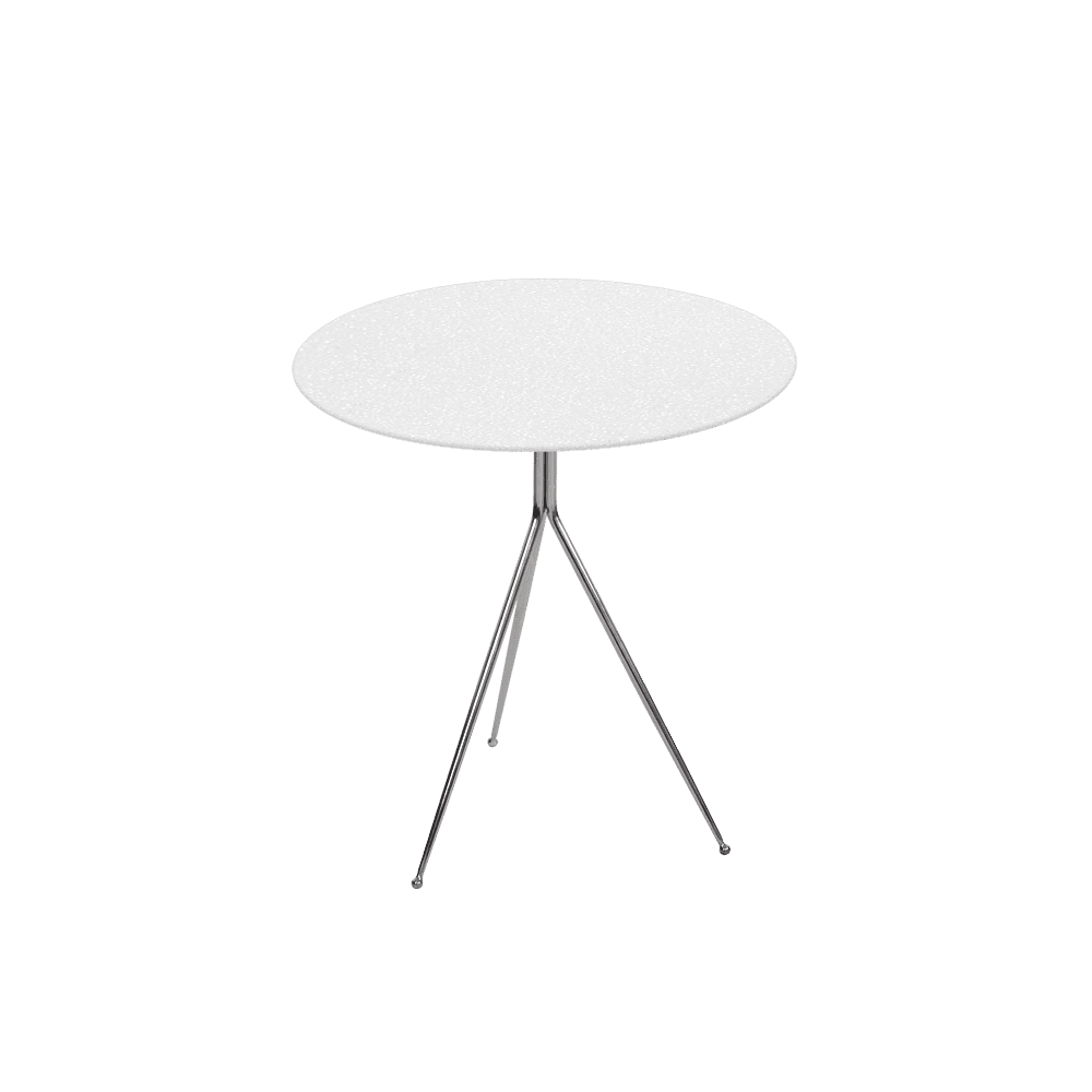 SILVIA Side Table - Mix & Match Marble Top with Silver Coloured Stainless Steel Base(500mm)