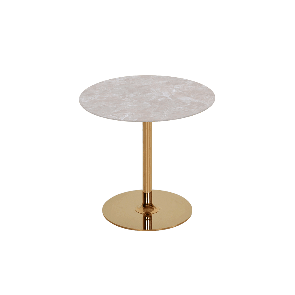 BELLA – Mix & Match Marble Side Table with Gold Coloured Stainless Steel Base (500mm)