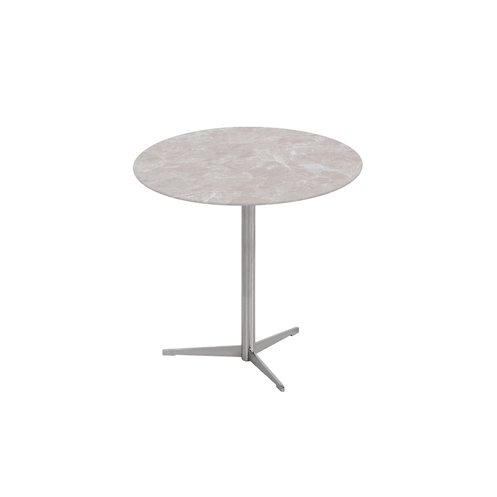 SILVIA Side Table - Mix & Match Marble Top with Silver Coloured Stainless Steel Base(500mm)
