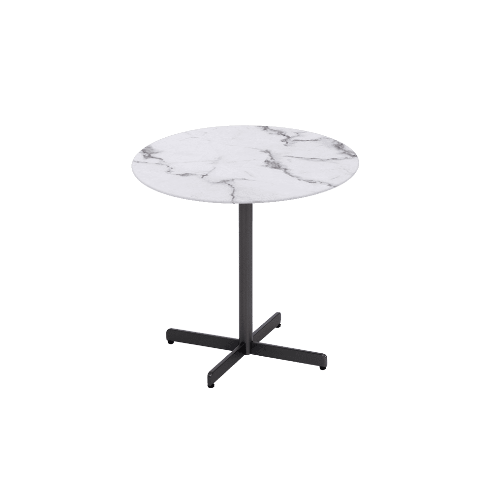 BAILEY Side Table - Mix & Match Marble Top with Black Coloured Steel Base(500mm)