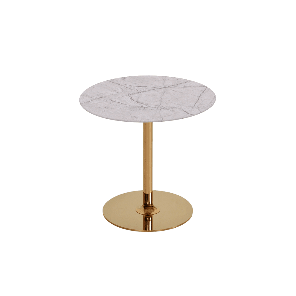 BELLA – Mix & Match Marble Side Table with Gold Coloured Stainless Steel Base (500mm)