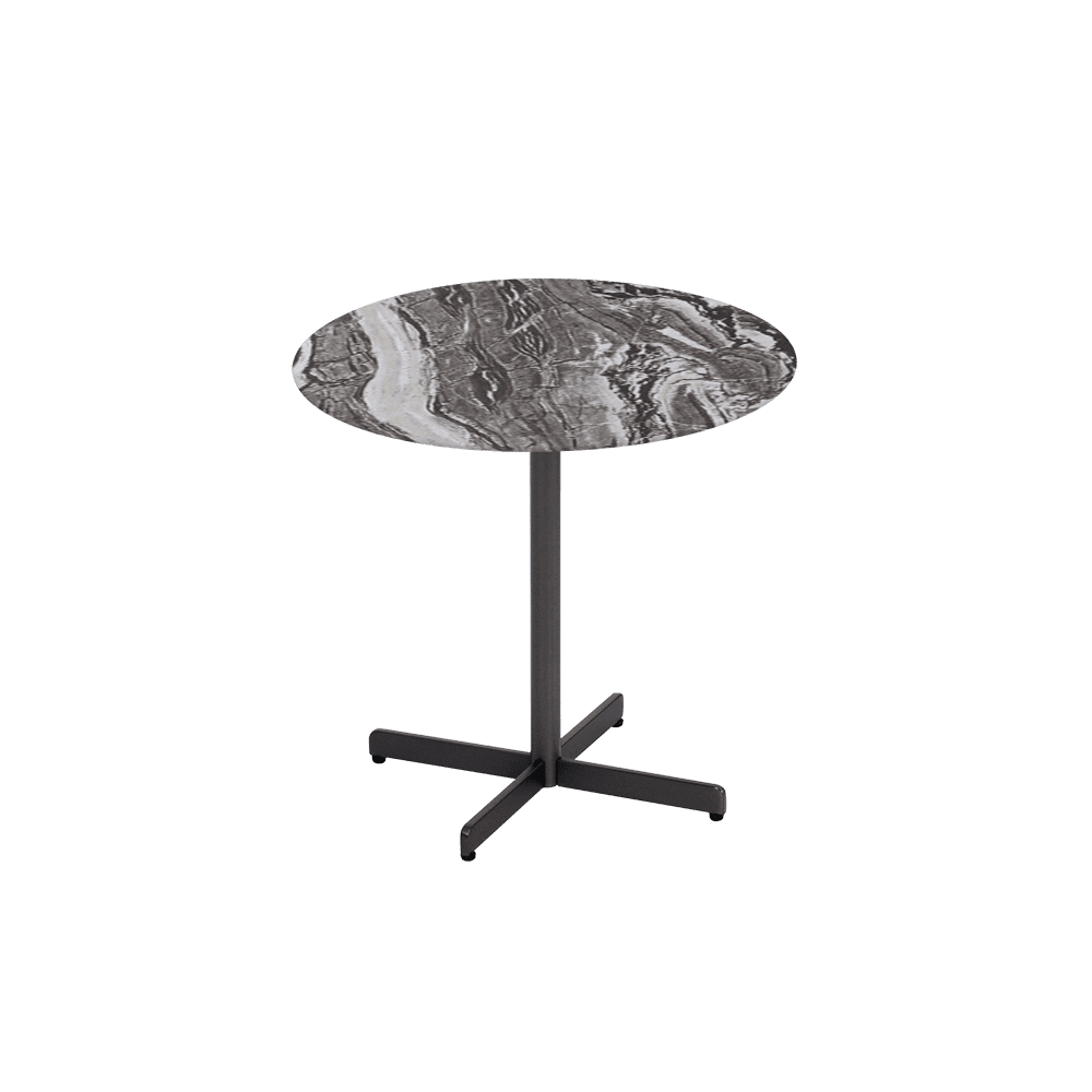 BAILEY Side Table - Mix & Match Marble Top with Black Coloured Steel Base(500mm)