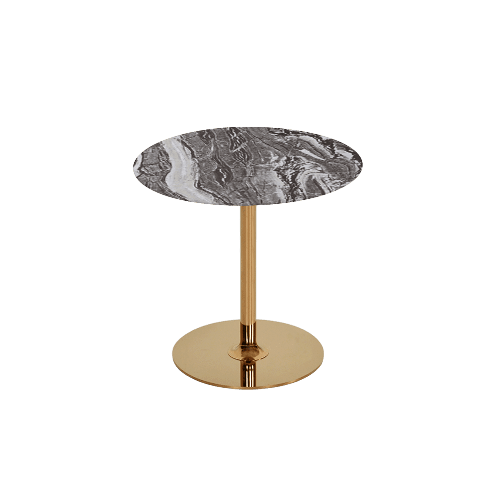BELLA – Mix & Match Marble Side Table with Gold Coloured Stainless Steel Base (500mm)