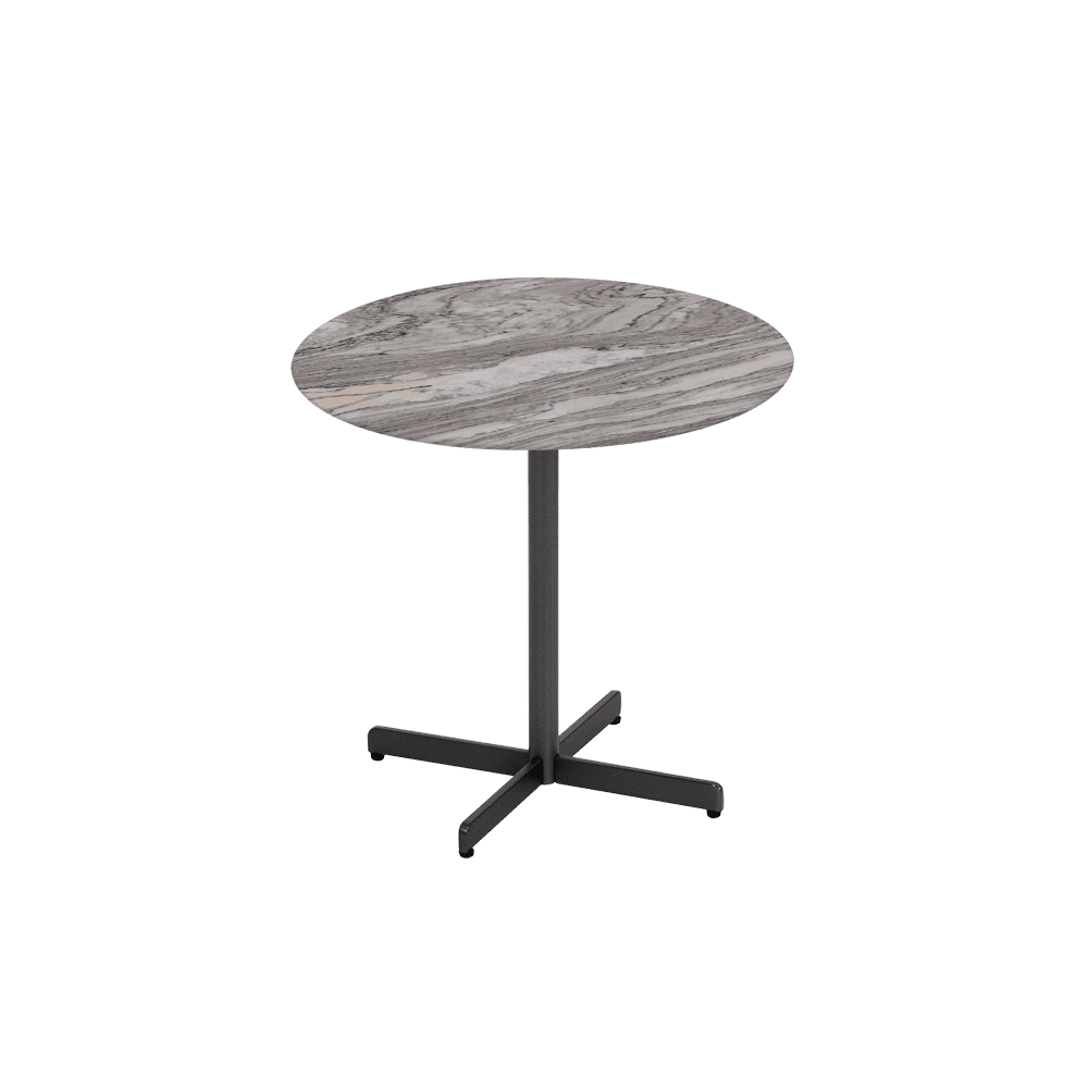 BAILEY Side Table - Mix & Match Marble Top with Black Coloured Steel Base(500mm)