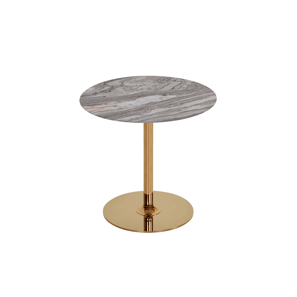 BELLA – Mix & Match Marble Side Table with Gold Coloured Stainless Steel Base (500mm)