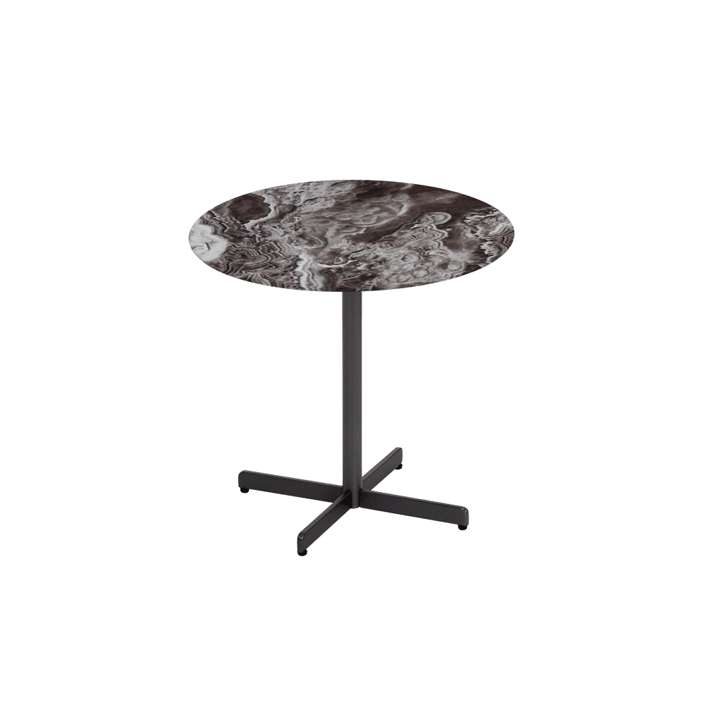 BAILEY Side Table - Mix & Match Marble Top with Black Coloured Steel Base(500mm)