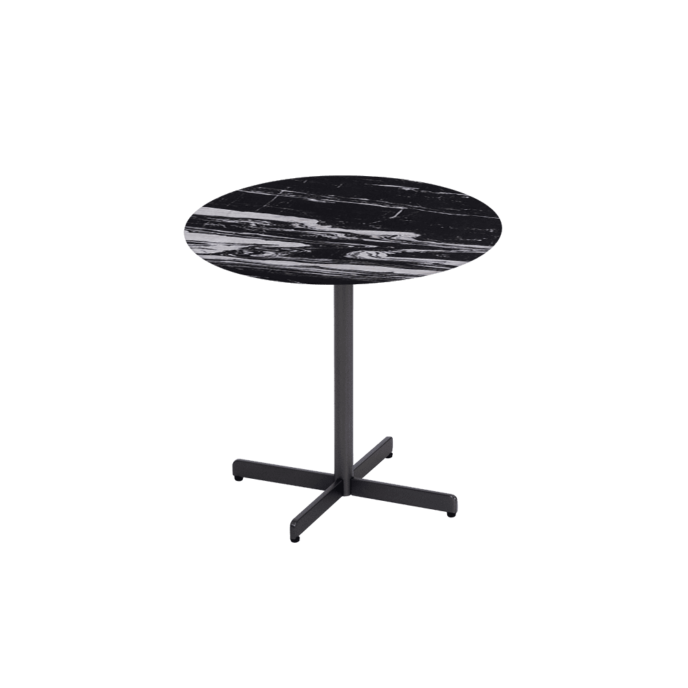 BAILEY Side Table - Mix & Match Marble Top with Black Coloured Steel Base(500mm)