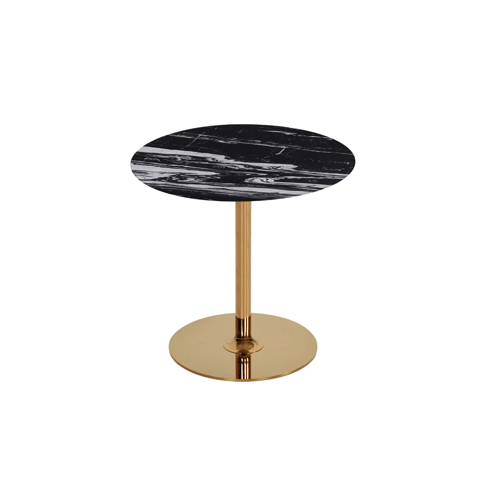 BELLA – Mix & Match Marble Side Table with Gold Coloured Stainless Steel Base (500mm)