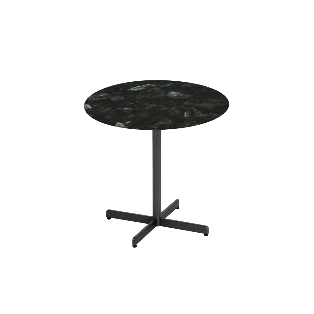 BAILEY Side Table - Mix & Match Marble Top with Black Coloured Steel Base(500mm)