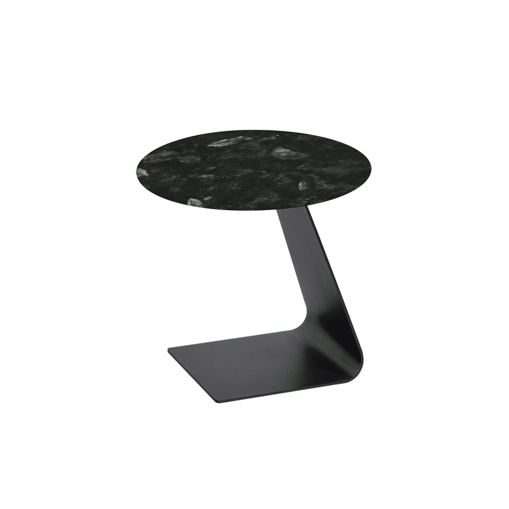 BAILEY Side Table - Mix & Match Marble Top with Black Coloured Steel Base(500mm)