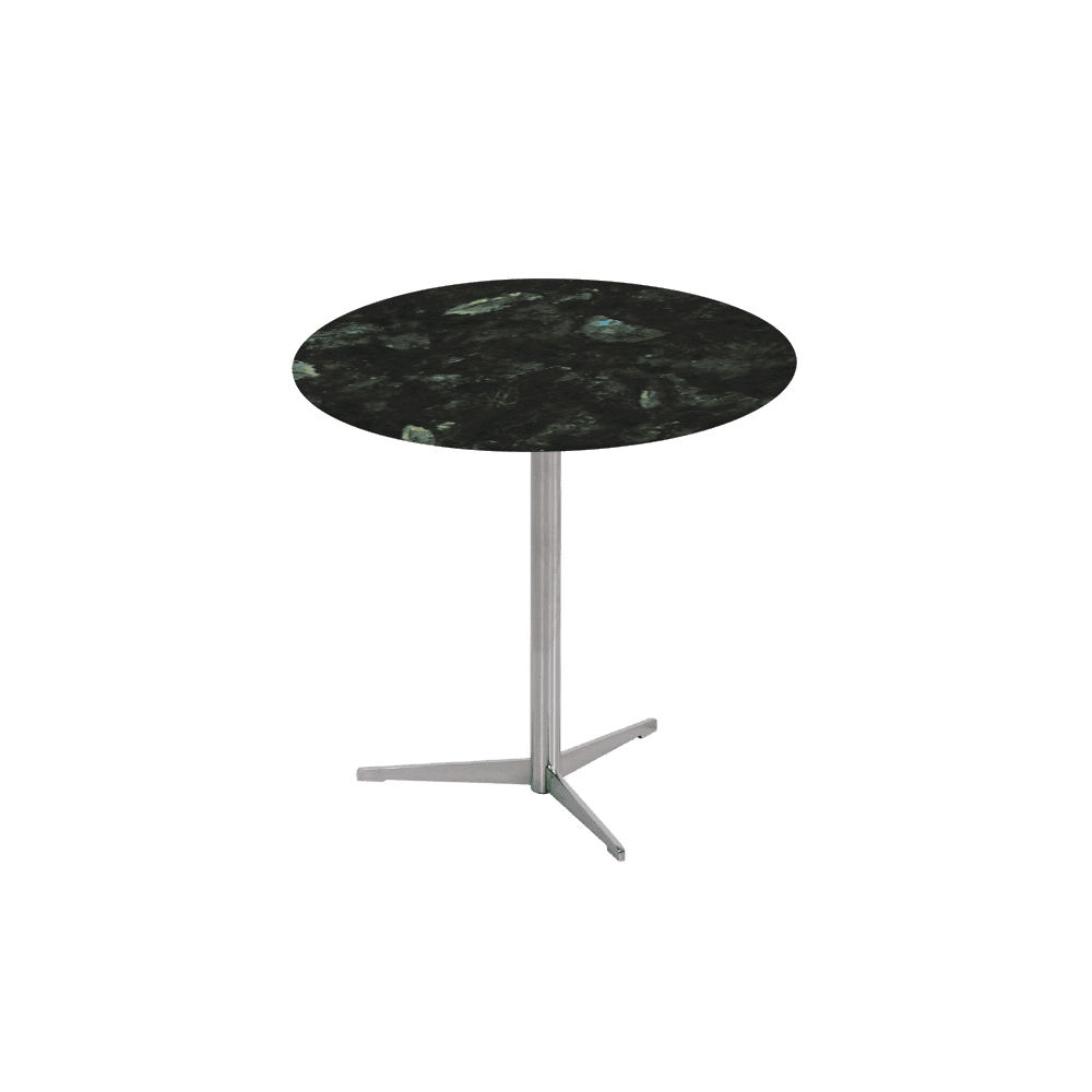 SILVIA Side Table - Mix & Match Marble Top with Silver Coloured Stainless Steel Base(500mm)