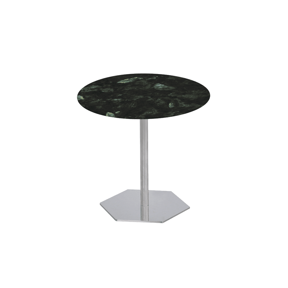 SILVIA Side Table - Mix & Match Marble Top with Silver Coloured Stainless Steel Base(500mm)